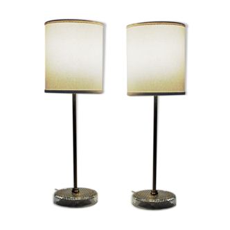 Classic design pair of brass table lamps from EM Eskilstuna - made in the 1960s Sweden. Great as a p