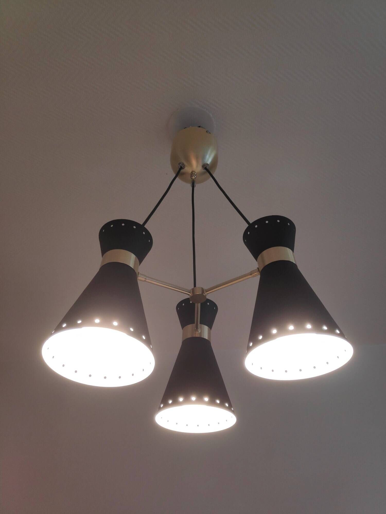 Chandelier 3 diabolos style of 1950