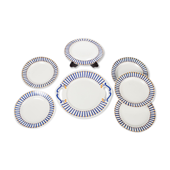 Former service dessert in 1934 Longwy earthenware