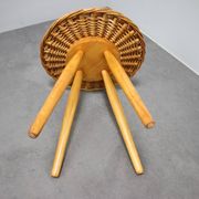Jan Kalous Rattan Stool for ÚLUV, Czechoslovakia, 1960s