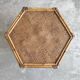 3 tables basses gigognes vintage en rotin forme hexagonale