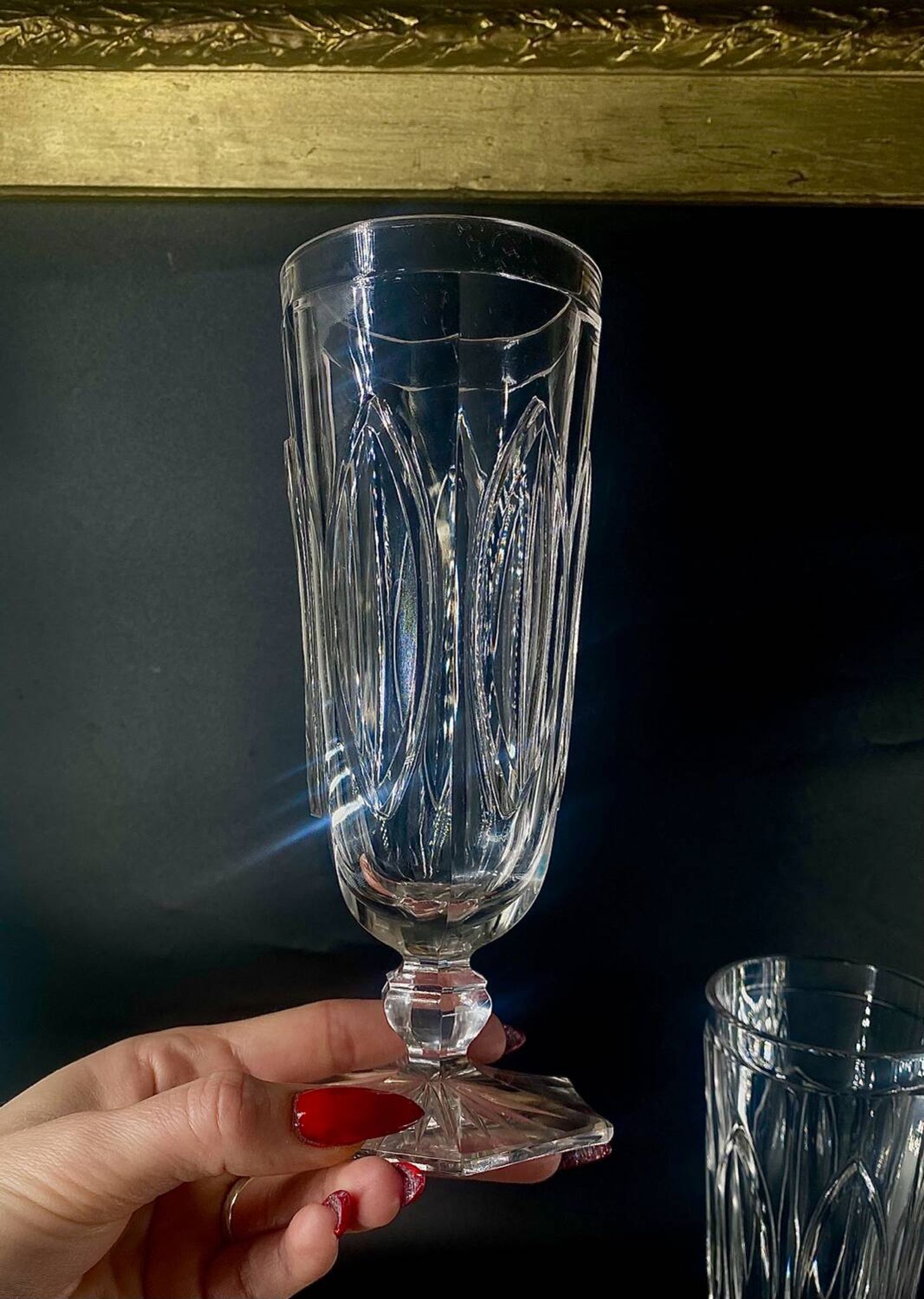 3 baccarat giant glasses 280ml m.à feuilles