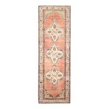 3x11 Red & Beige Oriental Vintage Runner Rug, 107x336Cm
