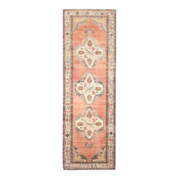 3x11 Red & Beige Oriental Vintage Runner Rug, 107x336Cm