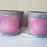 Duo of cache pots art nouveau in dabbling