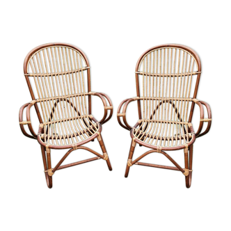 2 rotin bicolore top file chairs