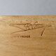 Wooden cheese board, bamboo handles, signed