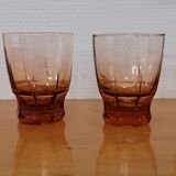 Set of 4 water glasses from the 30s smoked pink