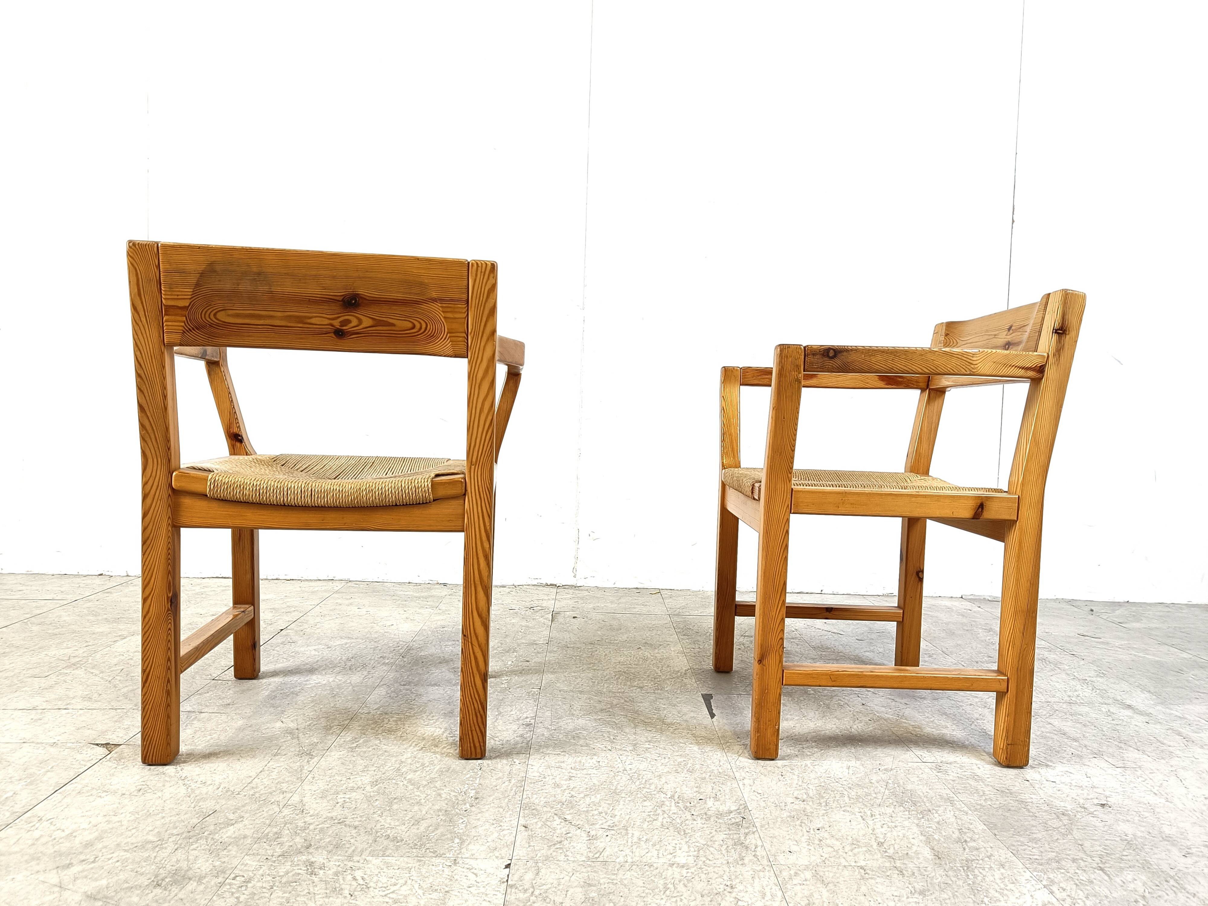 Vintage scandinavian pine wood dining chairs, 1960s by GM Mobler
