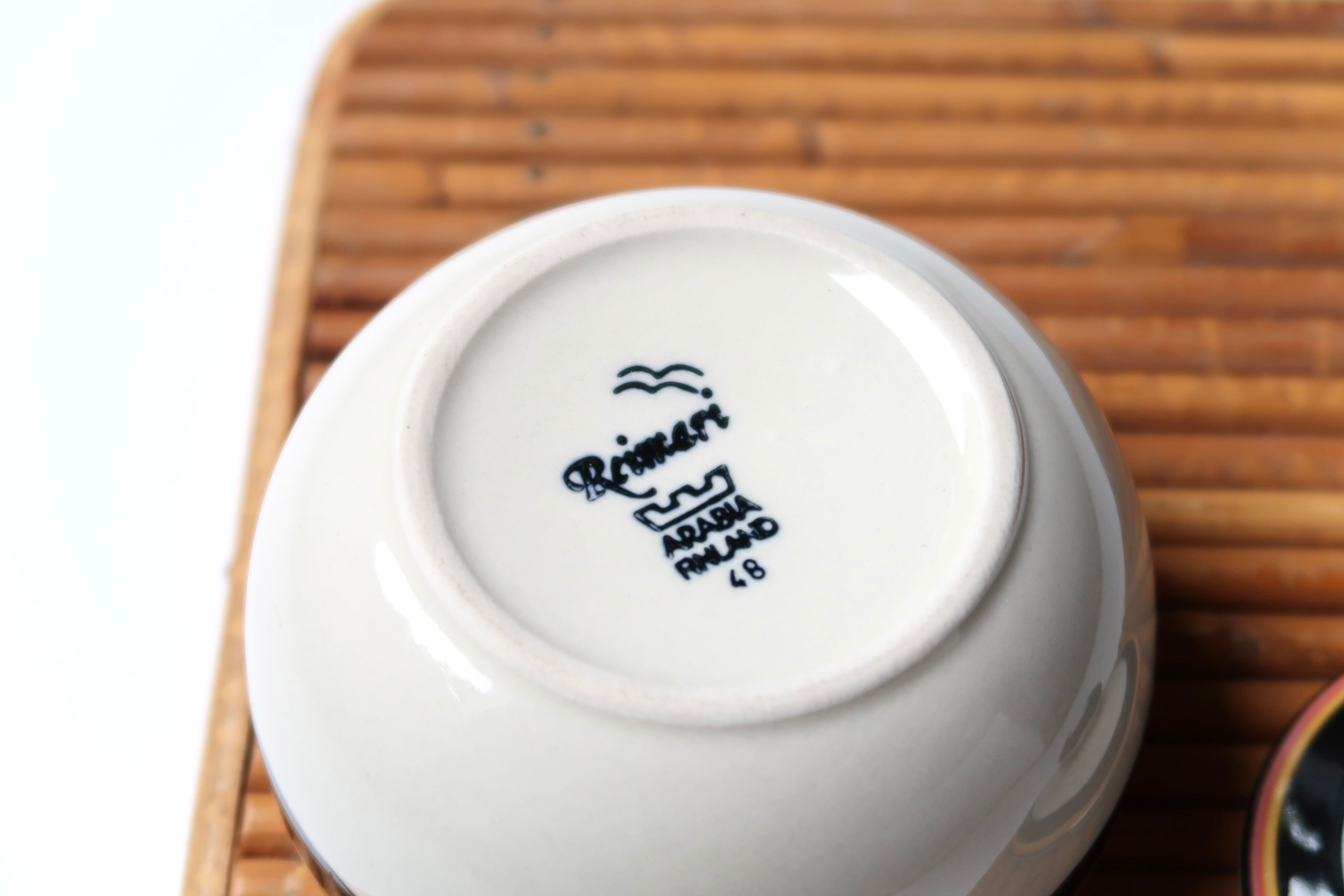 Porcelain sugar bowl arabia finland reimari, 60s