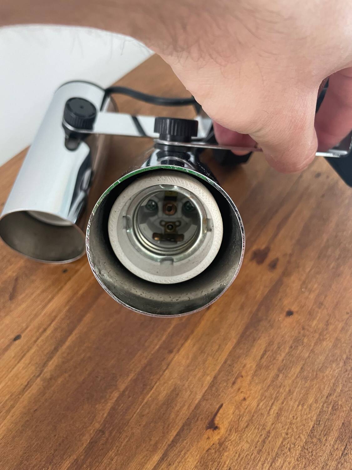 Pair of chrome wall lights/spotlights 80/90