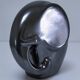 Two iridescent black and white ceramic elephants design