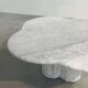 Italian postmodern scalloped Carrara marble coffee table, 1980s