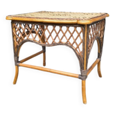 1930s rattan and wicker side table
