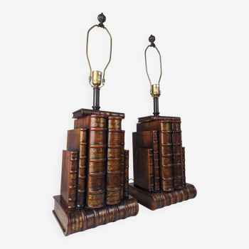 Paire de lampes figurant des livres, Théodore Alexander