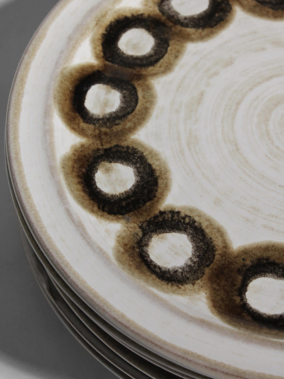 Gerda Heuckeroth Hand-Painted Ceramic Plates Set, For Ceramano, 1960s