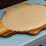 Mirror badge in flamed pine, 33x22 cm