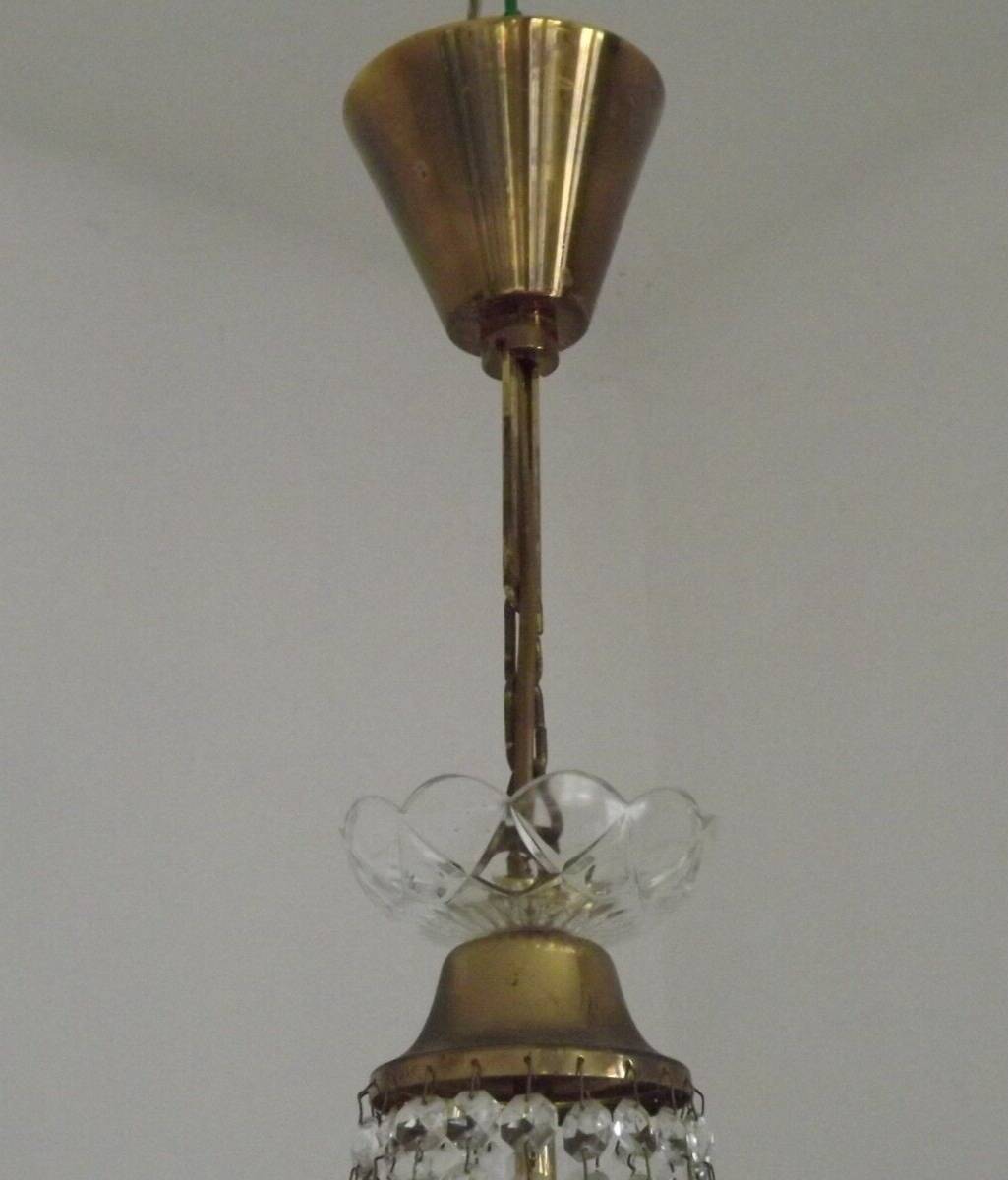 Preciosa Jablonec Czech Crystal & Brass Montgolfier Single Light Chandelier 4550