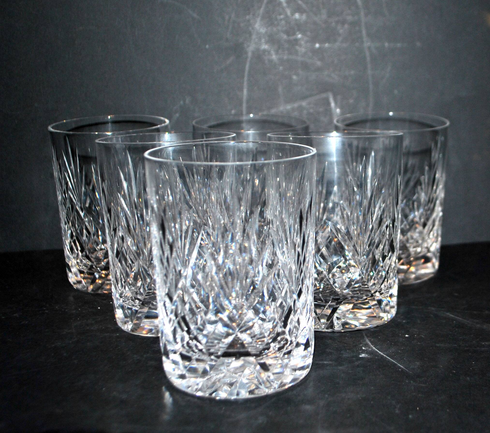 Set of 6 Lemberg Junon cut crystal whisky glasses near Chantilly