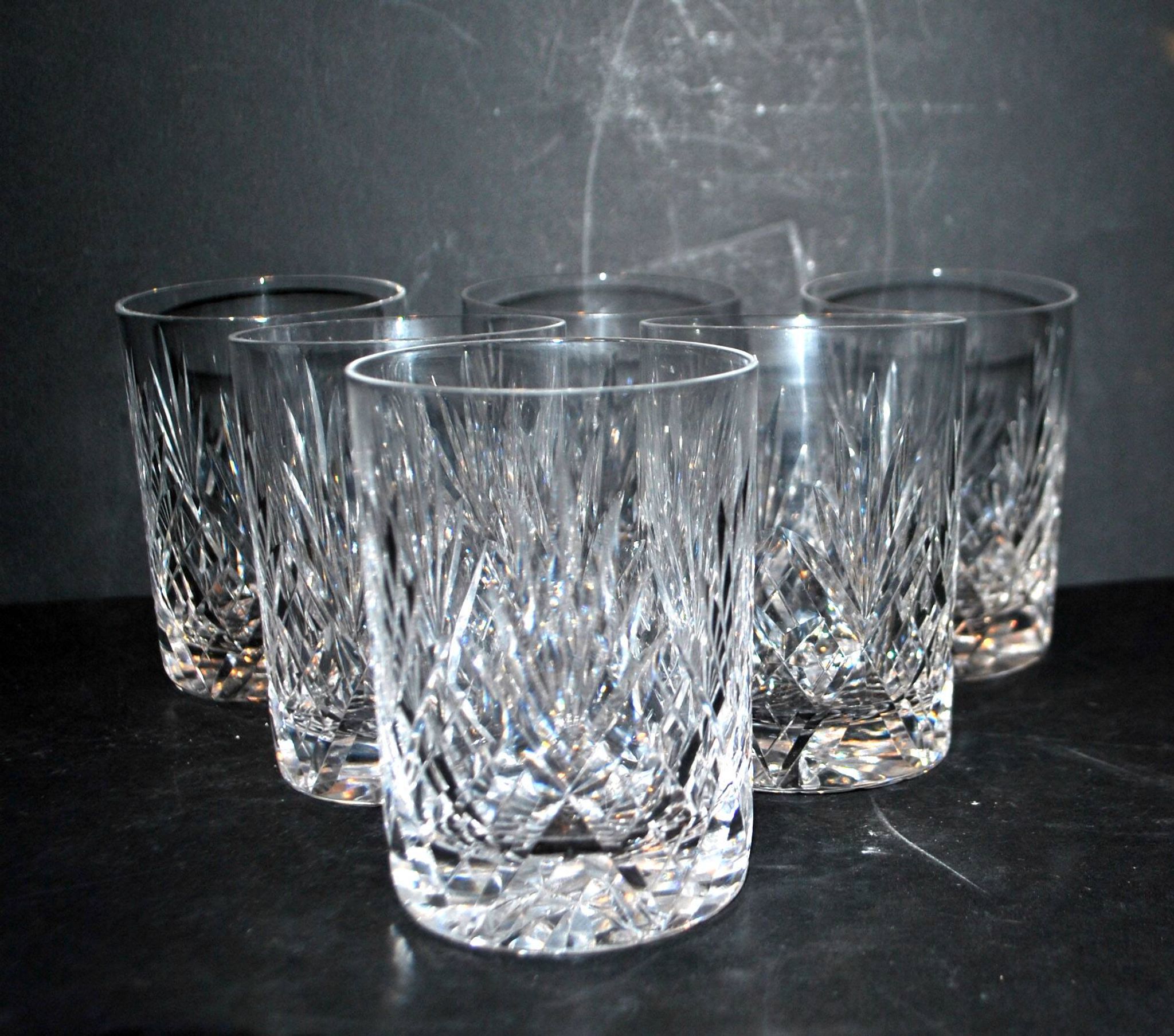 Lot de 6 verres à whisky en cristal taillé Lemberg JUNON proche Chantilly