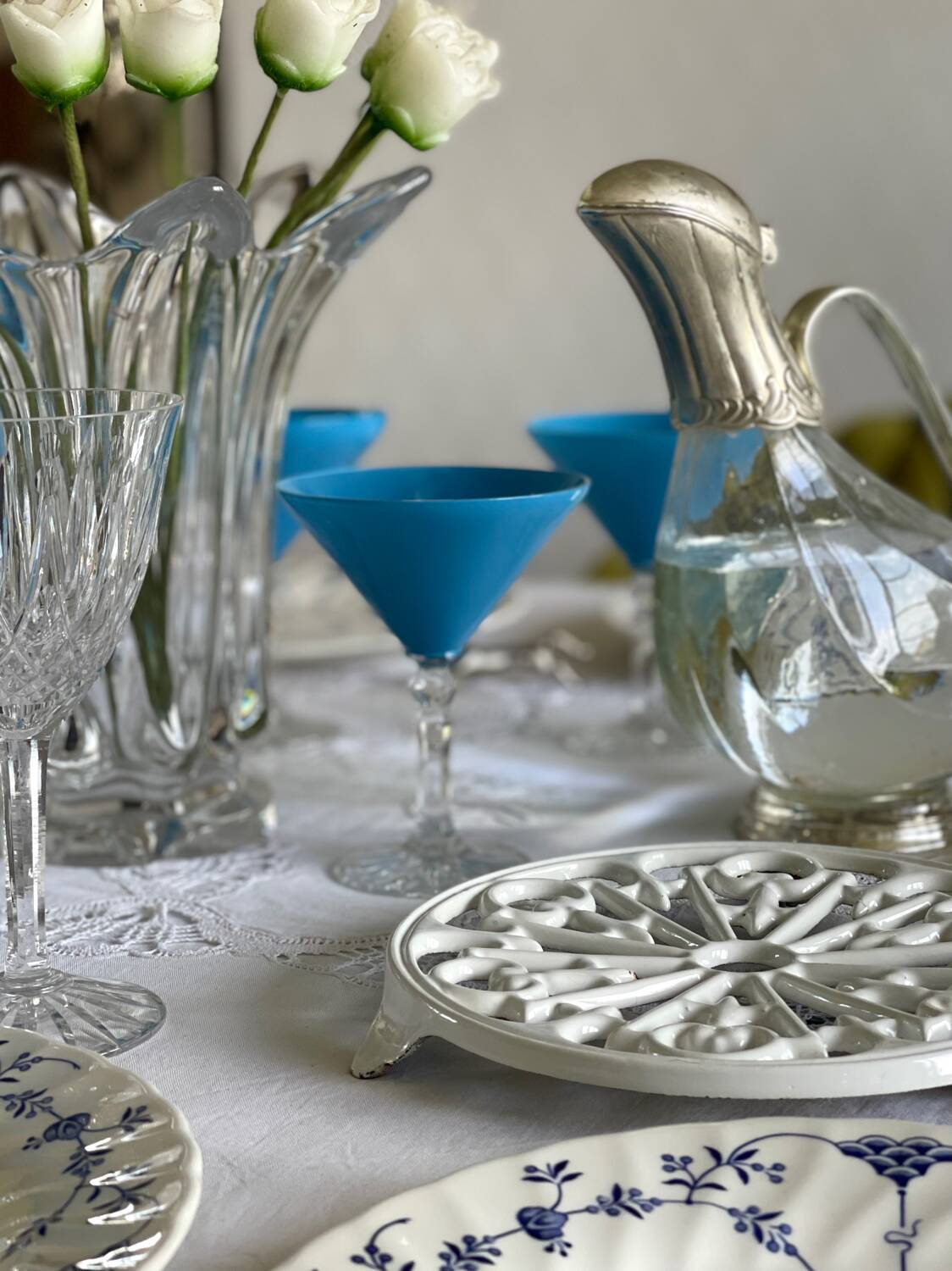 6 crystal cocktail glasses