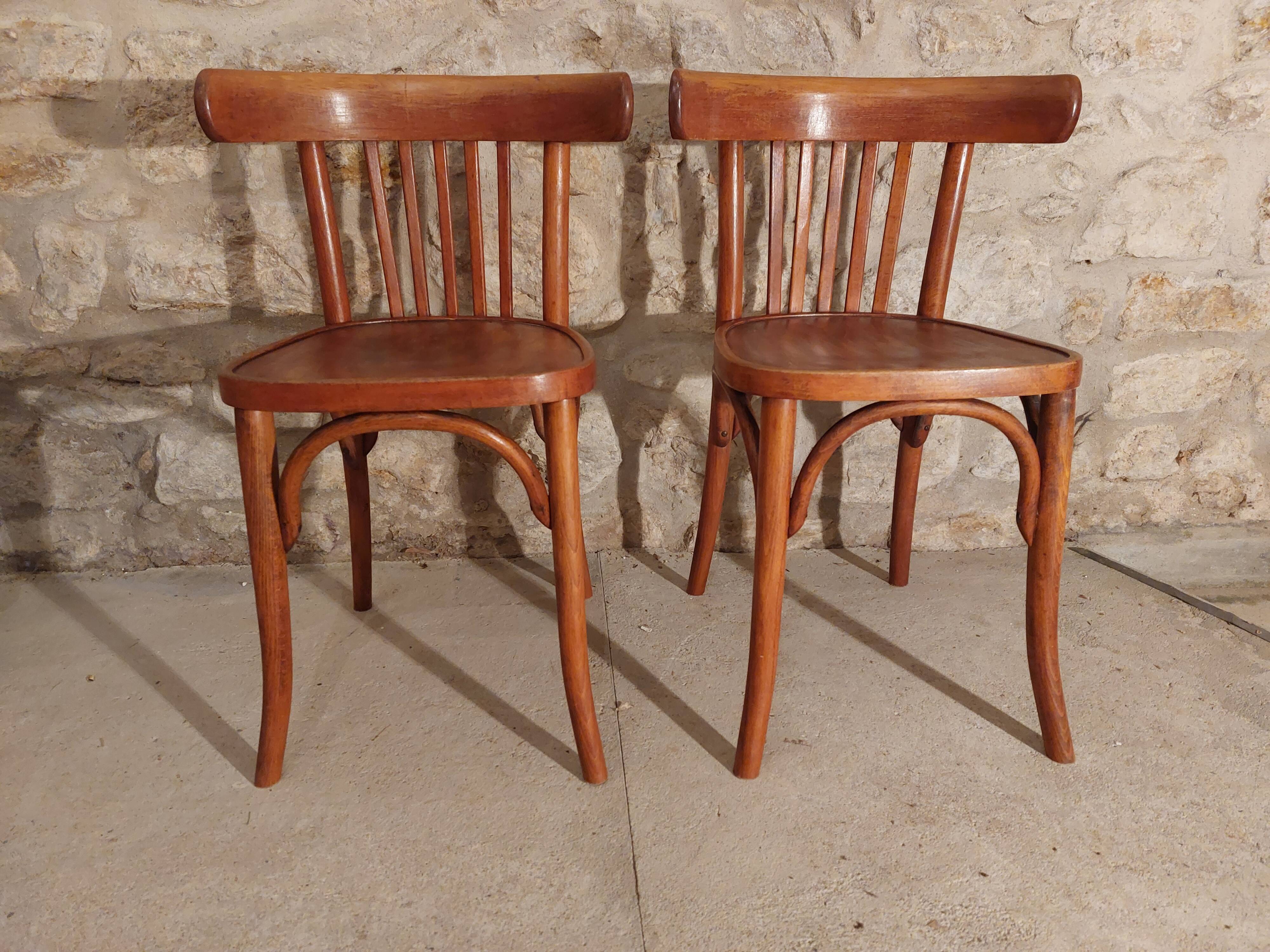 Paire de chaises bistrot 5 barreaux