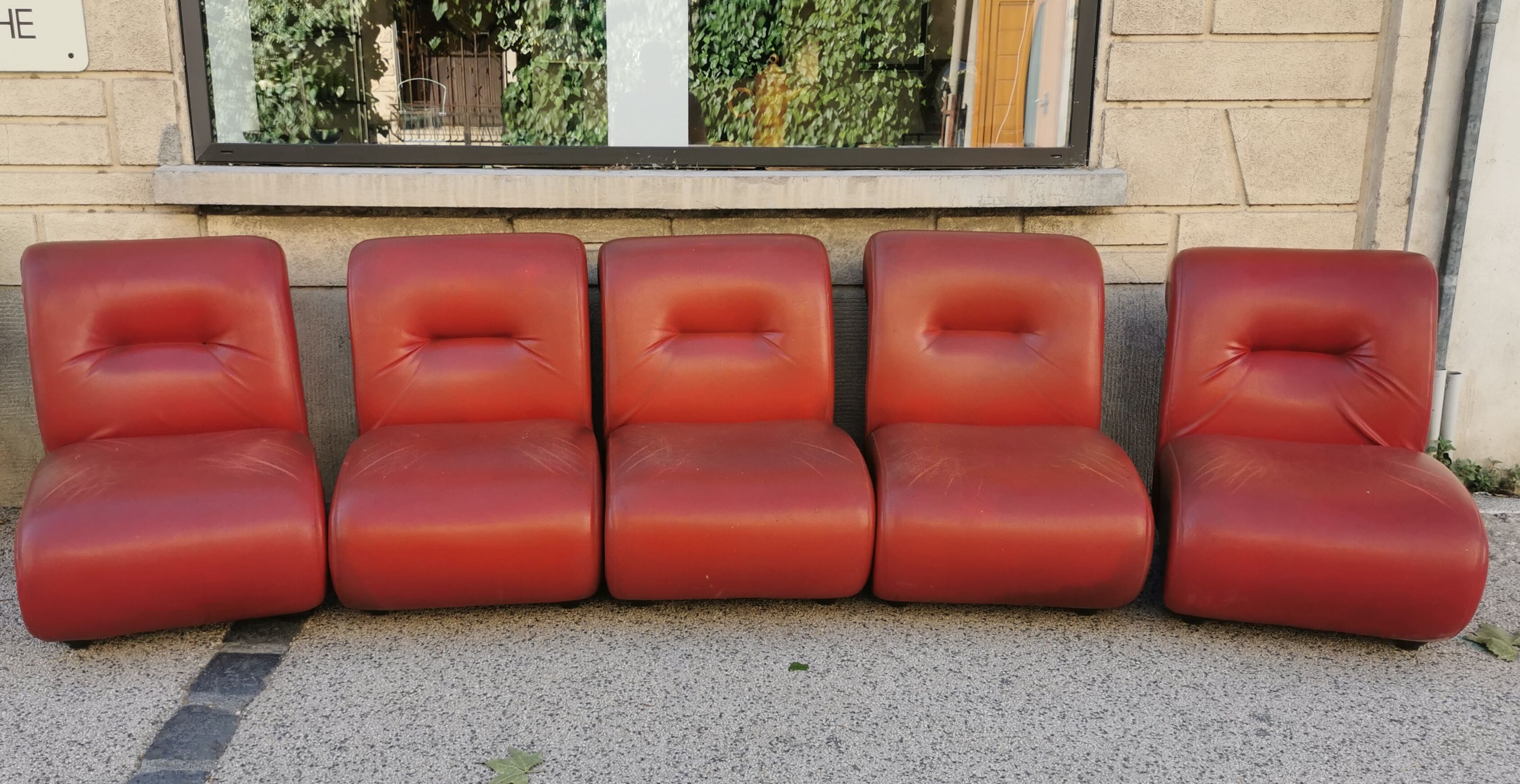 Suite of 5 vintage modular armchairs 60s