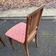 2 chaises sculptées en bois massif et tissu art déco 1950