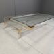 Vintage lucite and brass sliding top coffee table, 1970s
