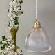 Vintage tulip pendant light in ribbed glass