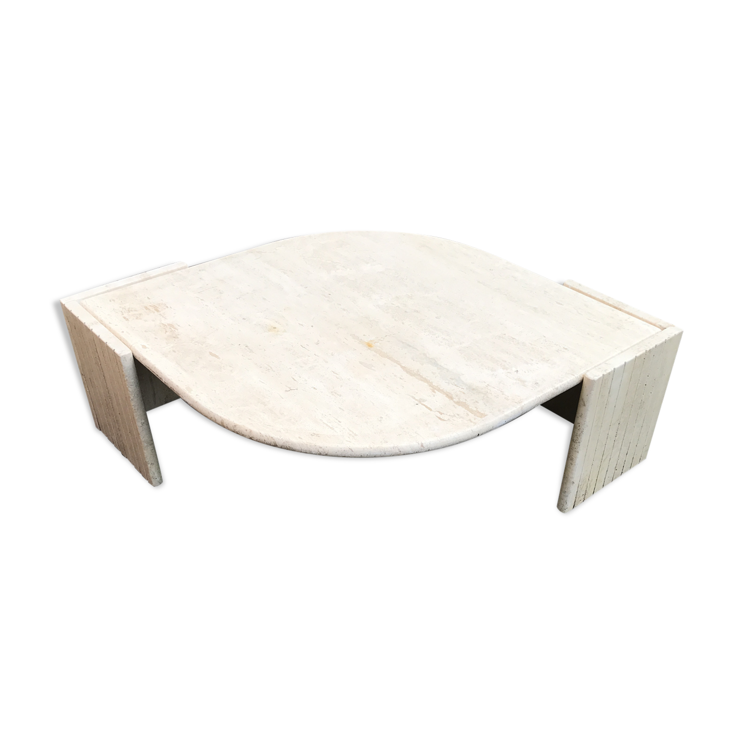 Beige marble coffee table by Roche Bobois, 1970s