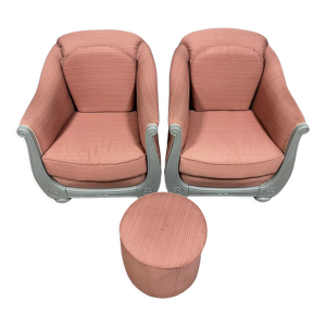 Paire de fauteuils bergères et
