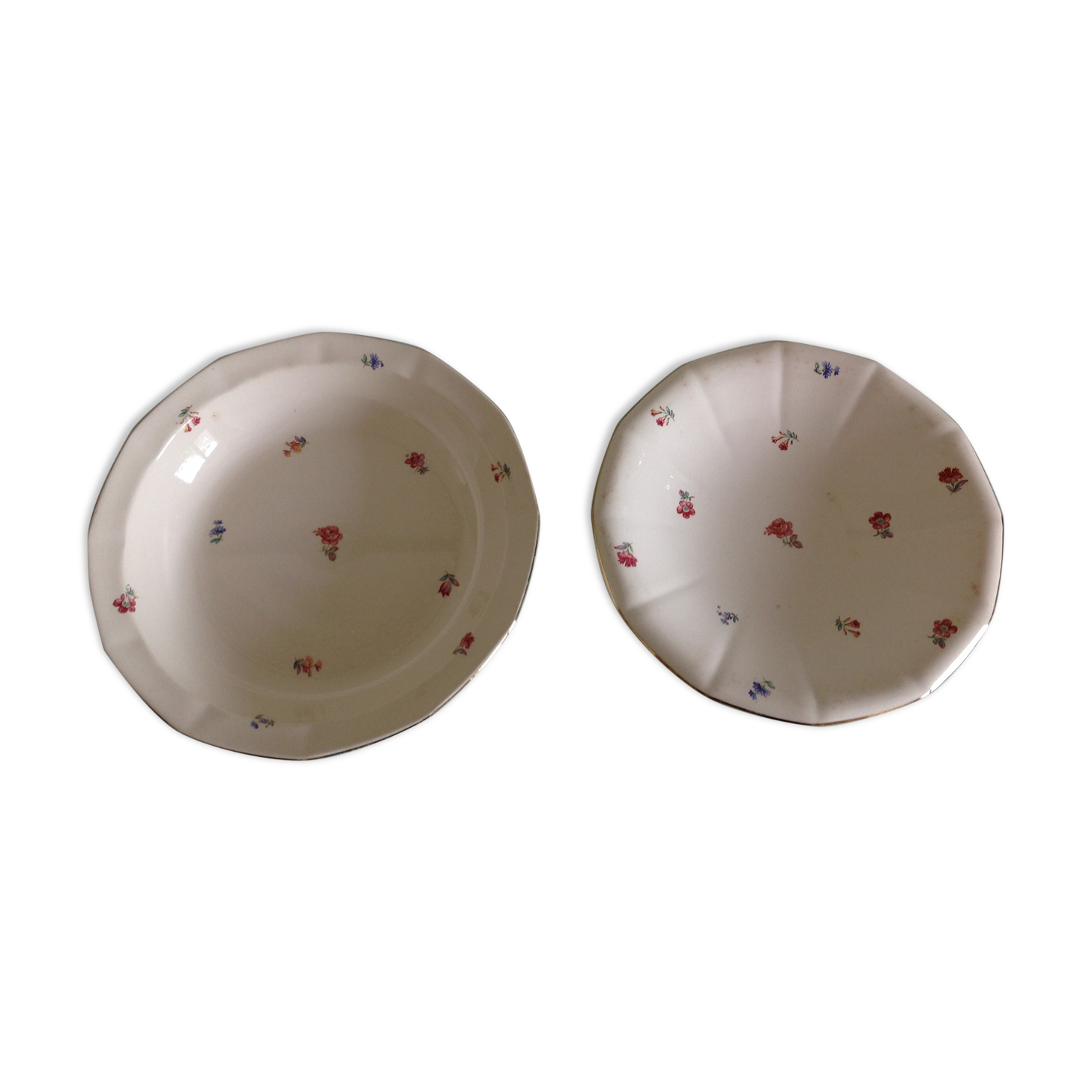 Duo of flower dishes from Sarreguemines 50/60