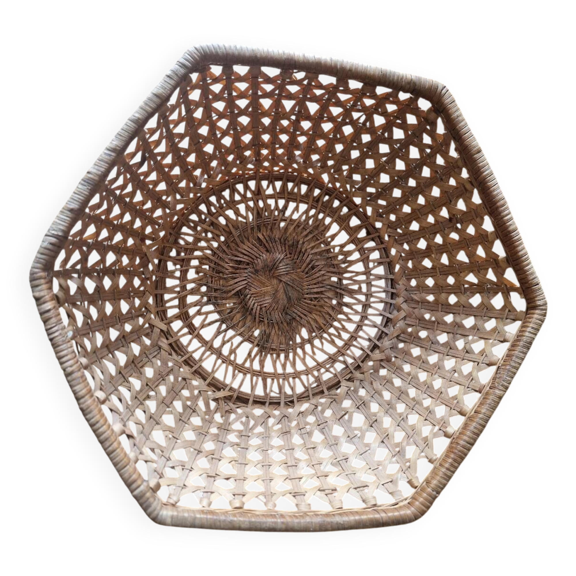 Antique vintage basket with cane style