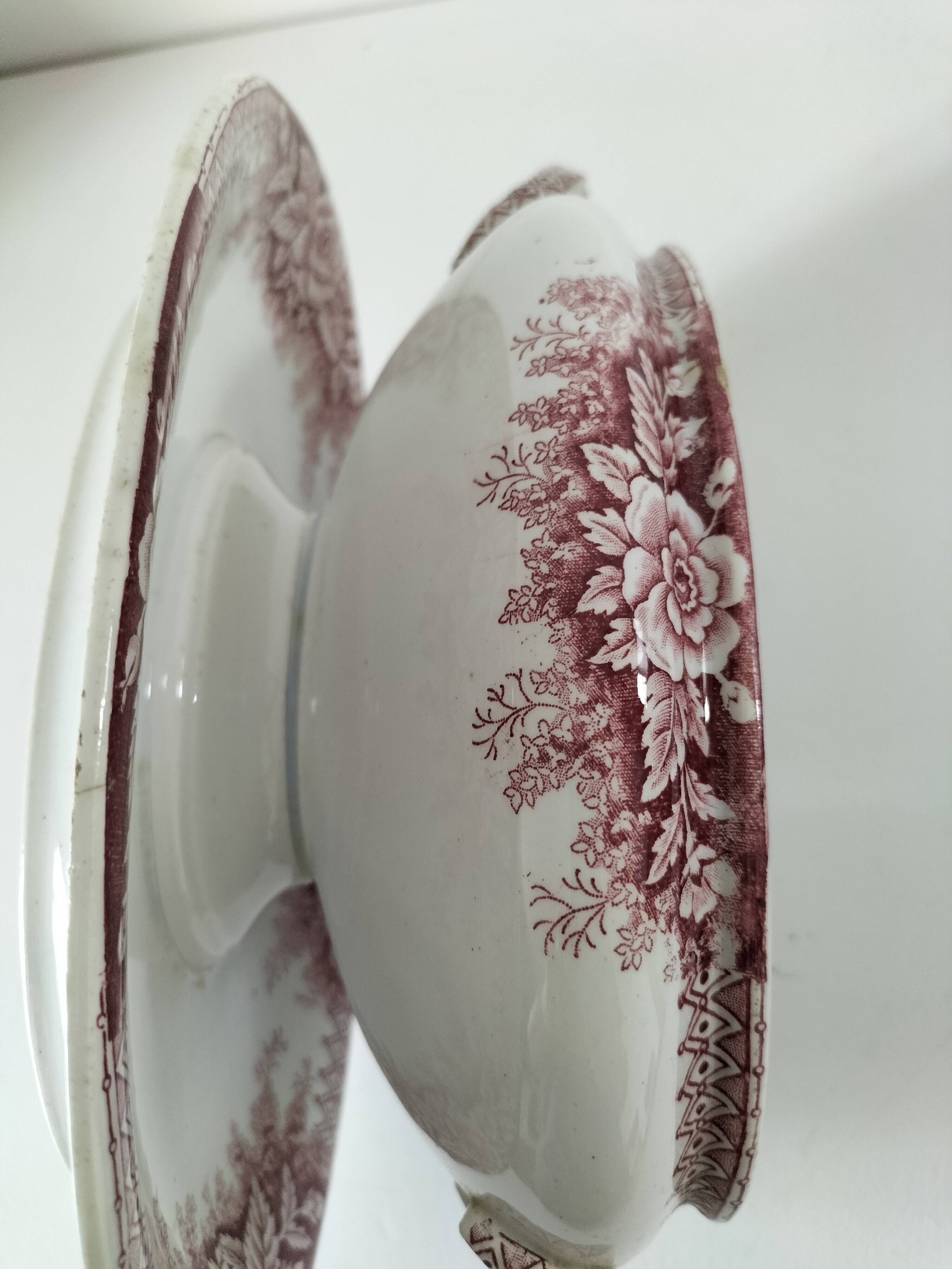 Rare old vegetable dish – Saint-Amand Hamage – English red ironstone