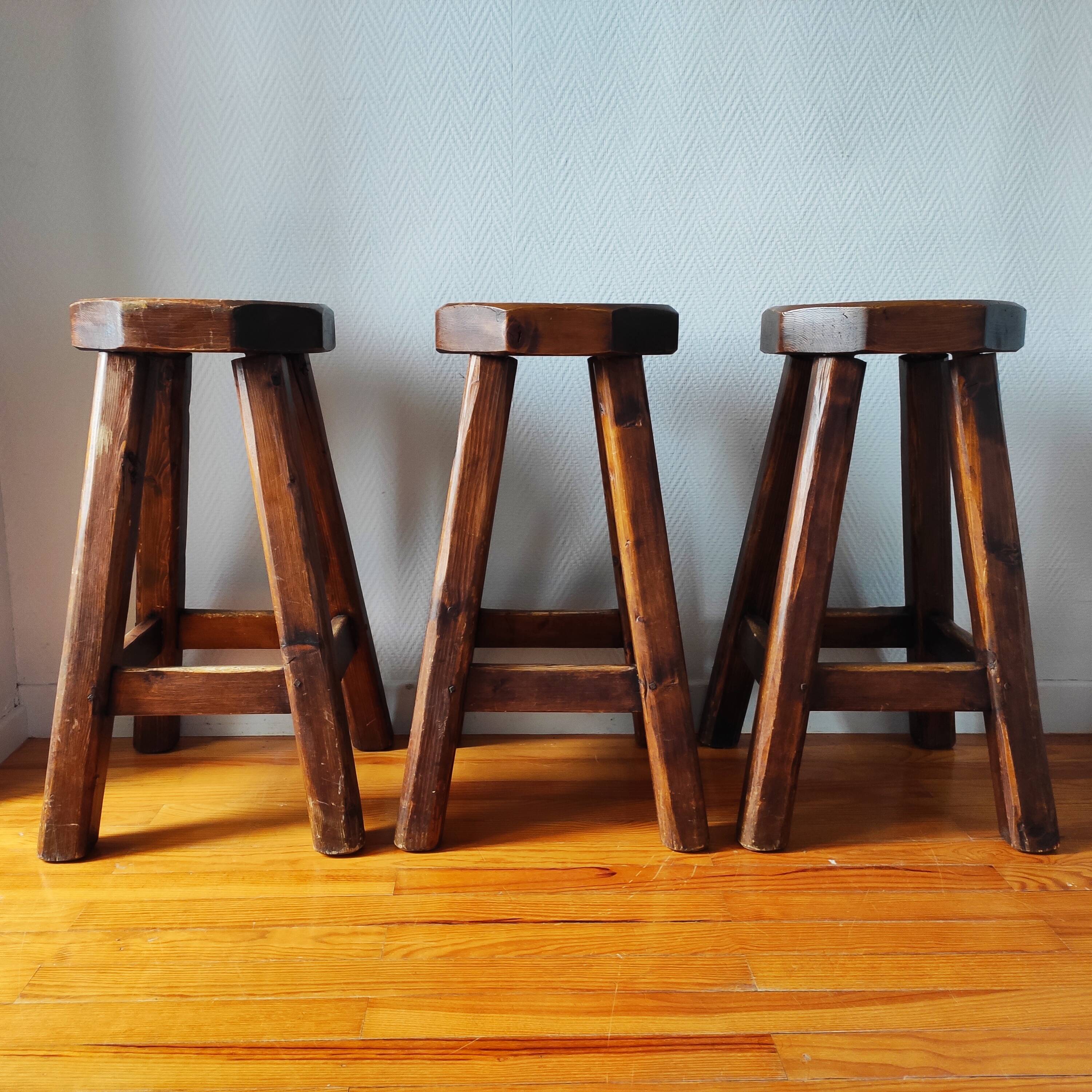 Vintage brutalist bar stools 1960/70