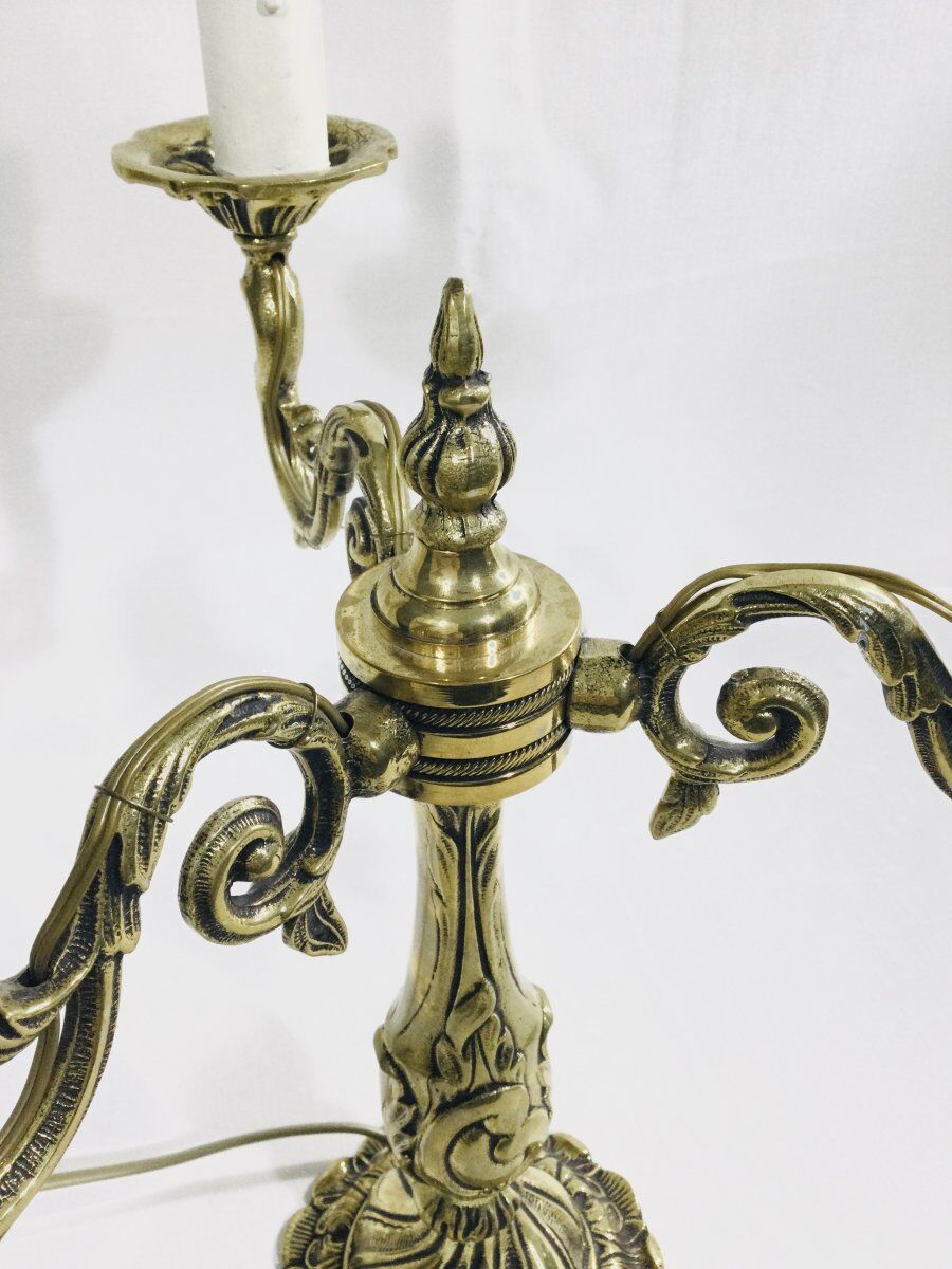 Pair of girandoles 3 bronze lights