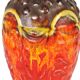 Flamed Fat Lava Vase West Germany Bay Red Orange 98-17