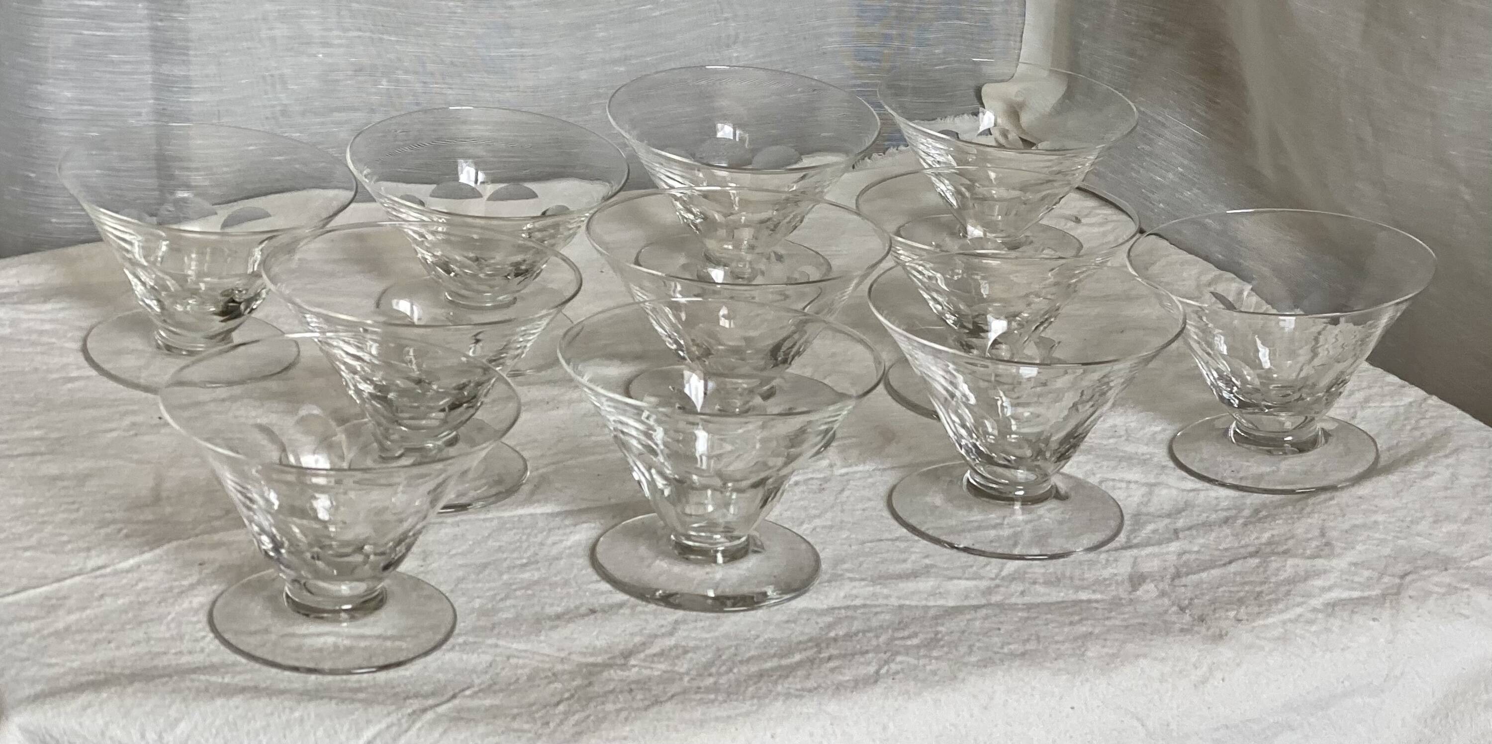 Service de 10 coupes à glace (ou à fruits) Art Déco