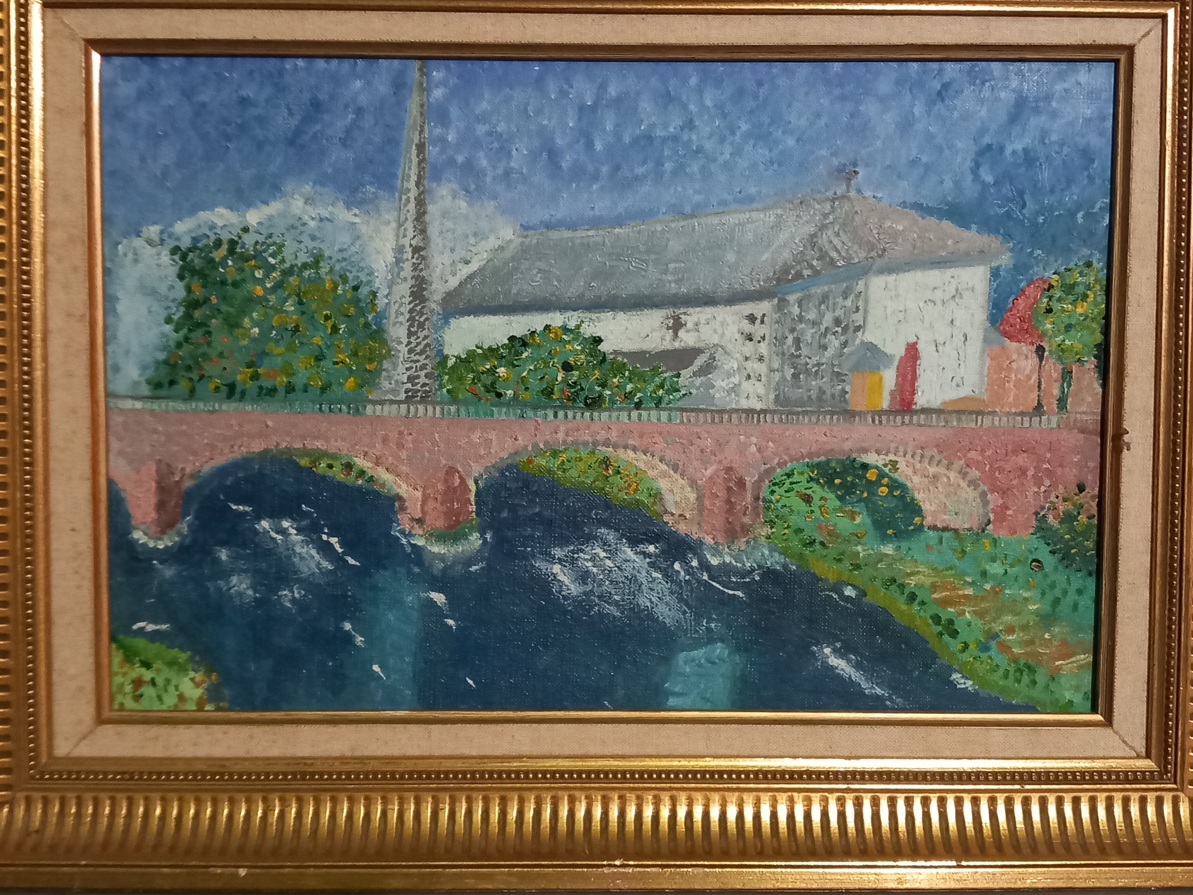 Oil on landscape canvas