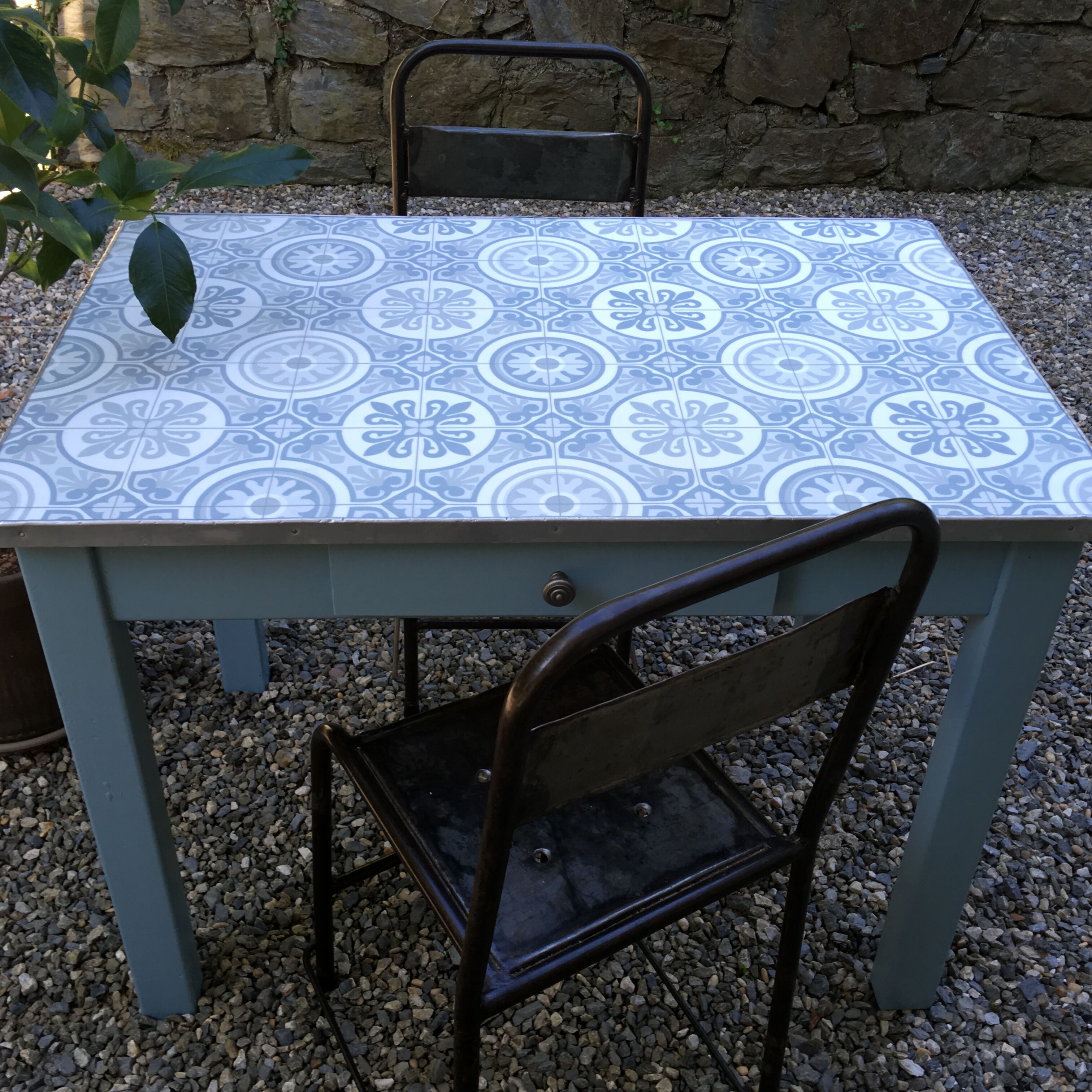 Restored wooden kitchen table