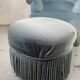 Blue toad armchair and its footrest