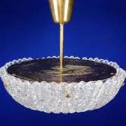1960s Orrefors Carl Fagerlund Brass & Crystal ‘Embassy’ Pendant Lamp