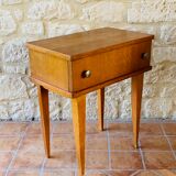 Vintage bedside table on compass legs, 1950 ́s