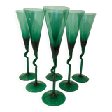 6 Memphis champagne flutes, 1980