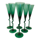 6 Memphis champagne flutes, 1980