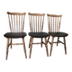 3 BAUMANN Tacoma chairs black faux leather dark beech