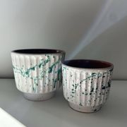 Set of 2 Pollock decorative plant pots