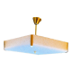 Plafonnier ou suspension en laiton et perspex, forme géométrique de losange, style des 1950's