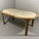 Vivai del Sud rattan & travertine dining table Italy 1960’s